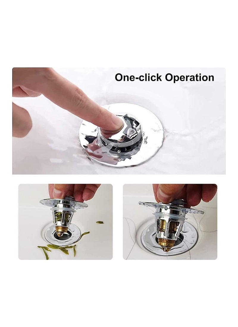 Hawaii 2 Pcs Pop Up Sink Plug  Universal Bathroom Sink Stopper Bathroom Drain Stopper with Drain Filter for Basin Sink Stopper Anti Clogging Drain Plug Strainer for Bathroom Kitchen Replacement  - Image 3
