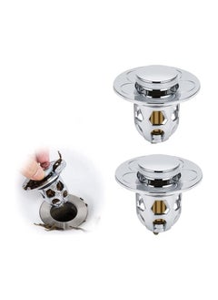 Hawaii 2 Pcs Pop Up Sink Plug  Universal Bathroom Sink Stopper Bathroom Drain Stopper with Drain Filter for Basin Sink Stopper Anti Clogging Drain Plug Strainer for Bathroom Kitchen Replacement  - Image 1
