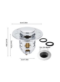 Hawaii 2 Pcs Pop Up Sink Plug  Universal Bathroom Sink Stopper Bathroom Drain Stopper with Drain Filter for Basin Sink Stopper Anti Clogging Drain Plug Strainer for Bathroom Kitchen Replacement  - Image 2