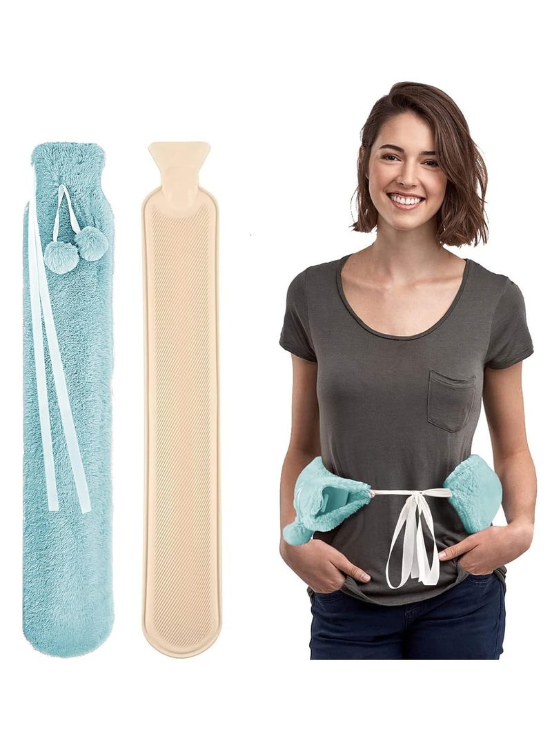 Arabest Hand Warmer,Long Hot Water Bag with Plush Cover 2l Large Capacity Rubber Hot Water Bottle Hand Feet Warmer for Bed Hot Compress Cold Therapy Waist Shoulder Pain  - Image 1