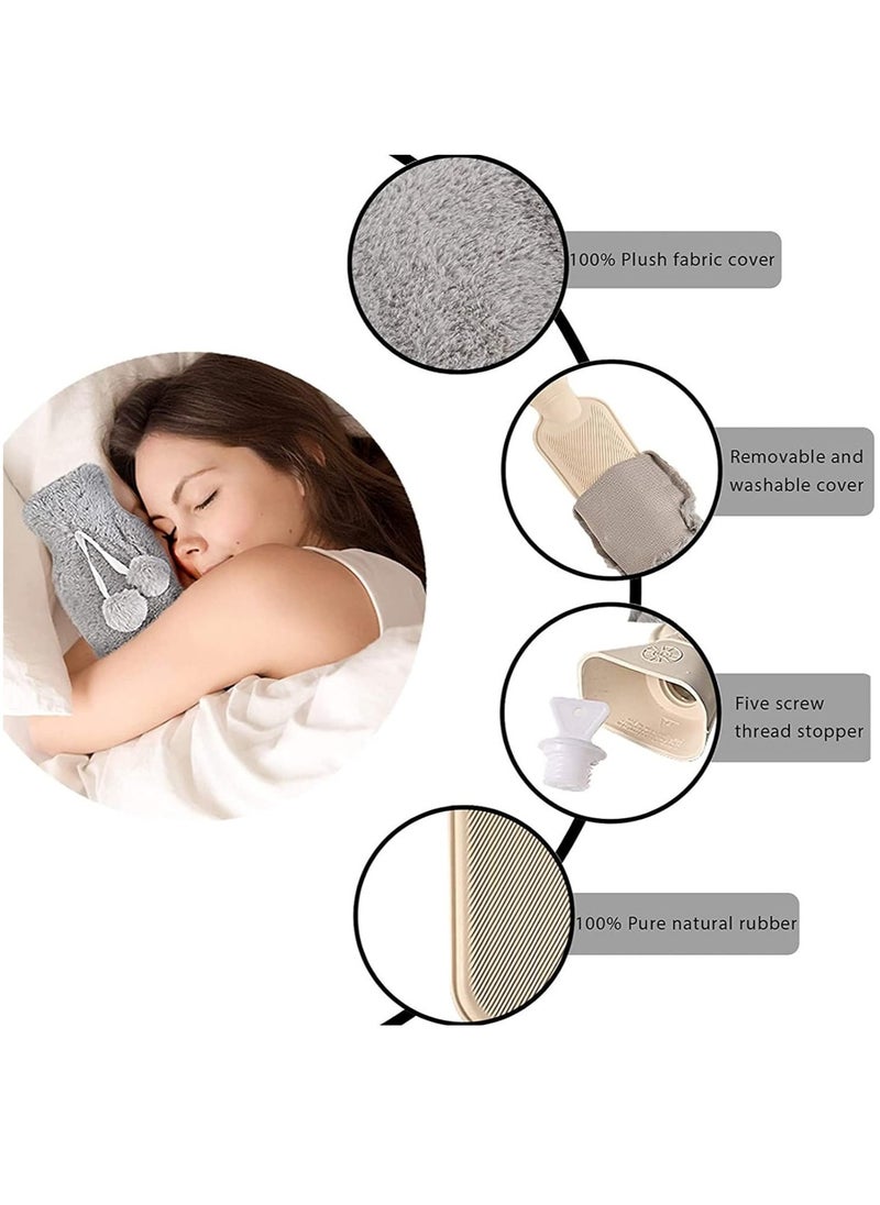 Arabest Hand Warmer,Long Hot Water Bag with Plush Cover 2l Large Capacity Rubber Hot Water Bottle Hand Feet Warmer for Bed Hot Compress Cold Therapy Waist Shoulder Pain  - Image 3