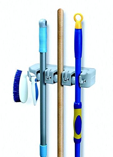 Superio Mop & Broom organizer 3-Slots (White) - Image 1