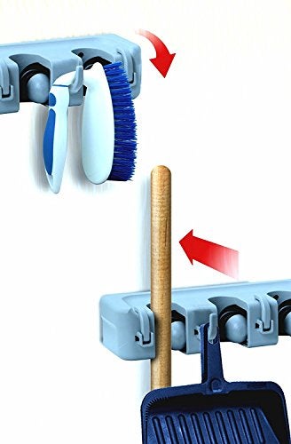Superio Mop & Broom organizer 3-Slots (White) - Image 2