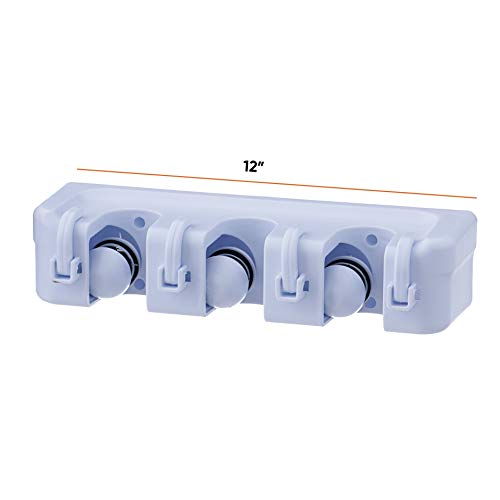 Superio Mop & Broom organizer 3-Slots (White) - Image 3
