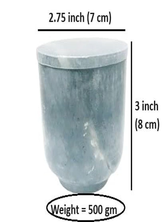 KRAFT CLOUDS Grey Stone Spice Keeper - Condiment Jar for Herbs, Toffee, Spices, Sugar, Salt & Pepper - Small Size 3 Inch Marble Box with Lid - Image 4