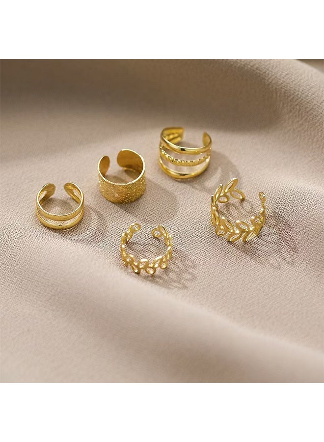 GIFT 4 Pairs Fake Earrings Without Piercing Set of 5 Different Designs Ear Clip Earrings - Image 4