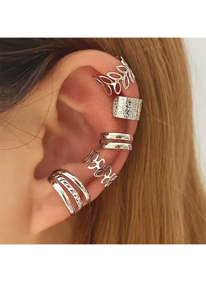 GIFT 4 Pairs Fake Earrings Without Piercing Set of 5 Different Designs Ear Clip Earrings - Image 3