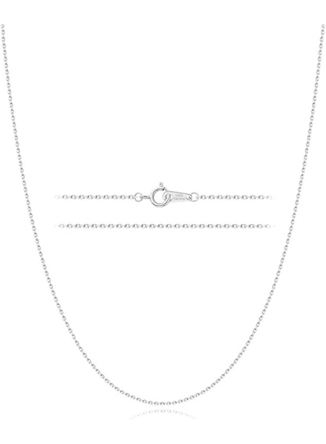 Gacimy Sterling Silver Chain Necklace for Women, 1.3mm Thin 925 Sterling Silver Cable Chain for Women, 18" Length with 2" Extension Chains