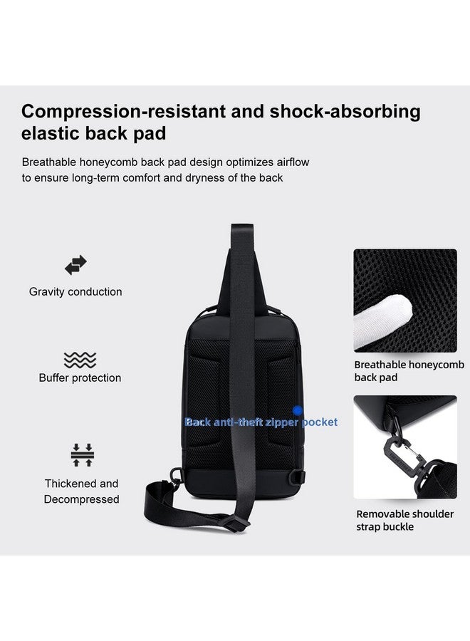 GOLDEN WOLF Sling Bag for Men 4L Office Crossbody Bag for 9.7" iPad & Mobile Bag Water-resistant Chest Bag for Daypack Multi-pocket One Side Shoulder Bag for Travel-light Business Casual, Black - Image 5