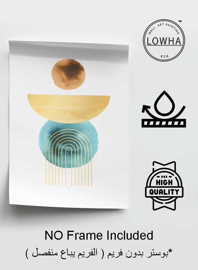 LOWHA Poster Painting Art With Four Separate Pieces Of Double-Sided Stickers Abstract Art Watercolor For Home Bedroom Living Room And Office Decor - Image 3
