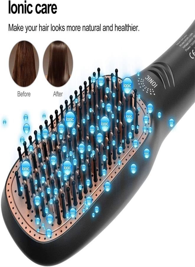 عام 3 In 1 Hair Dryer Brush  Straightener Brush, Professional 1200W Powerful Ceramic Tourmaline Ionic Hot Air Brush, 3 Heat and 2 Speed Settings One Step Hair Dryer And Styler For All Hair Types - Image 3