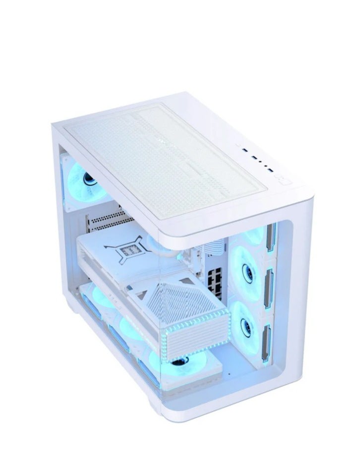 إيروكول - كيس كمبيوتر ايروكول P500C ARGB أبيض ميد تاور ATX مع زجاج مقوى ومراوح ARGB - Image 1