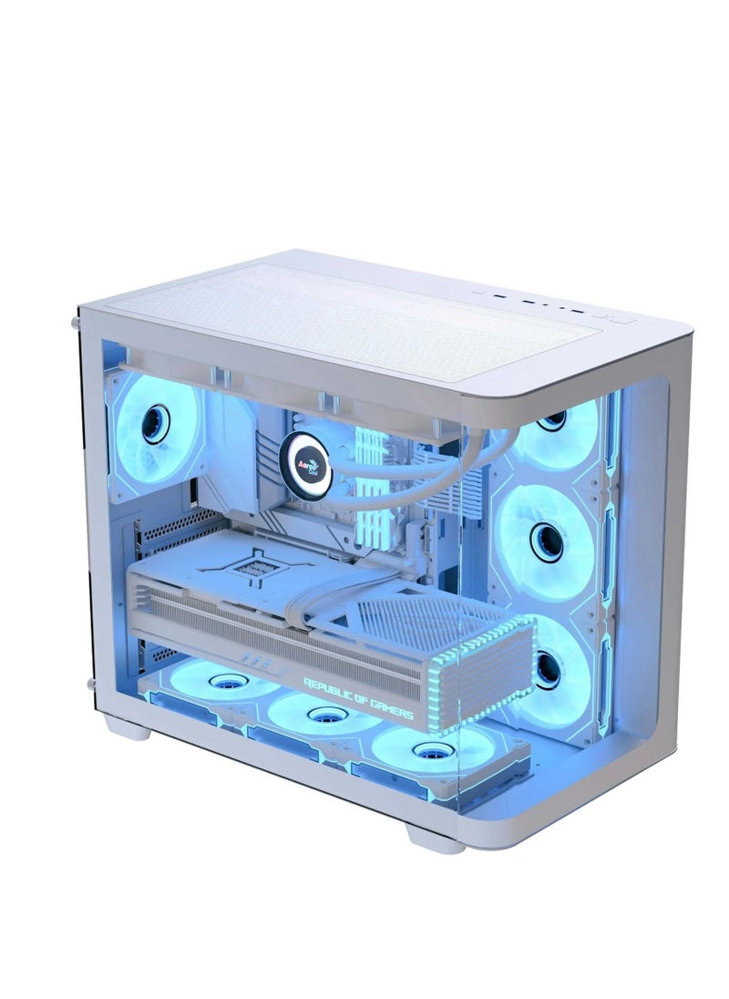 إيروكول - كيس كمبيوتر ايروكول P500C ARGB أبيض ميد تاور ATX مع زجاج مقوى ومراوح ARGB - Image 1