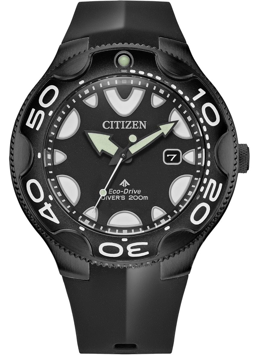 CITIZEN Citizen Mens EcoDrive Special Edition Promaster Sea Orca Black Stainless Steel with Black Polyurethane Strap ISO Compliant Model BN023501E  - Image 1