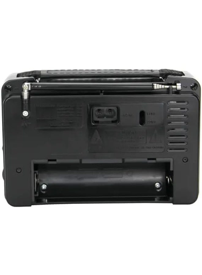 جولون راديو كلاسيكي جولون الاصلى يعمل بالكهرباء والبطاريه 4 نطاقات AM FM SW1 SW2 RX-606AC أسود - Image 2