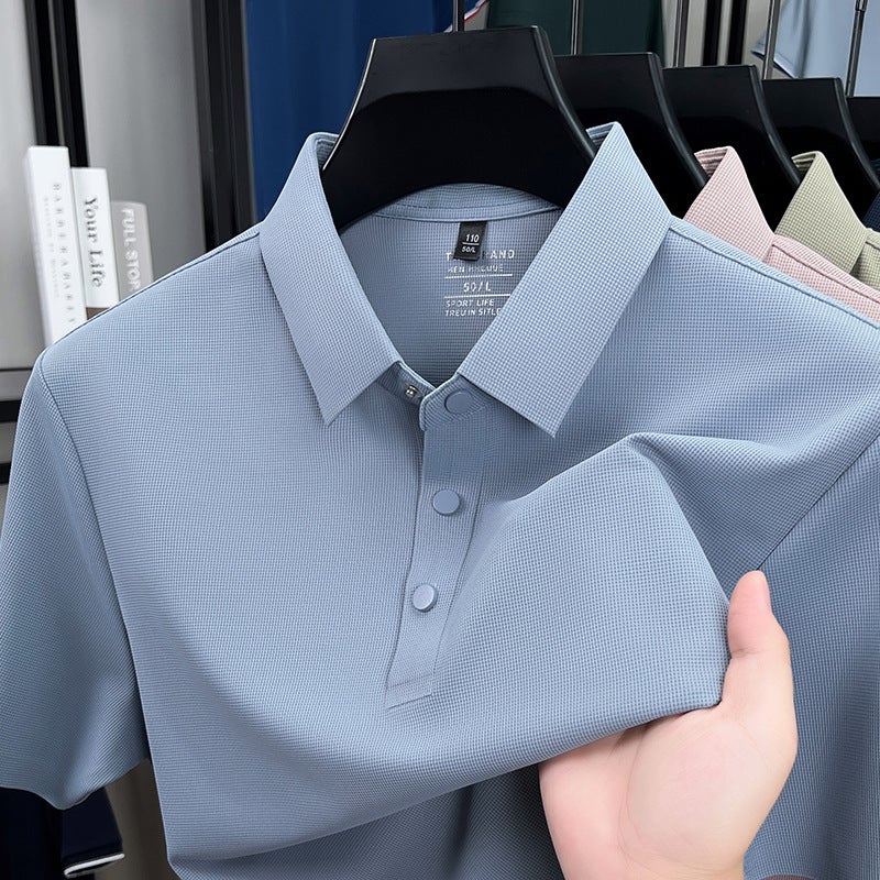 Men's Short Sleeve Polo Shirt Casual Lightweight Top - Image 3
