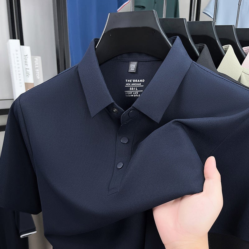 Men's Short Sleeve Polo Shirt Casual Lightweight Top - Image 4