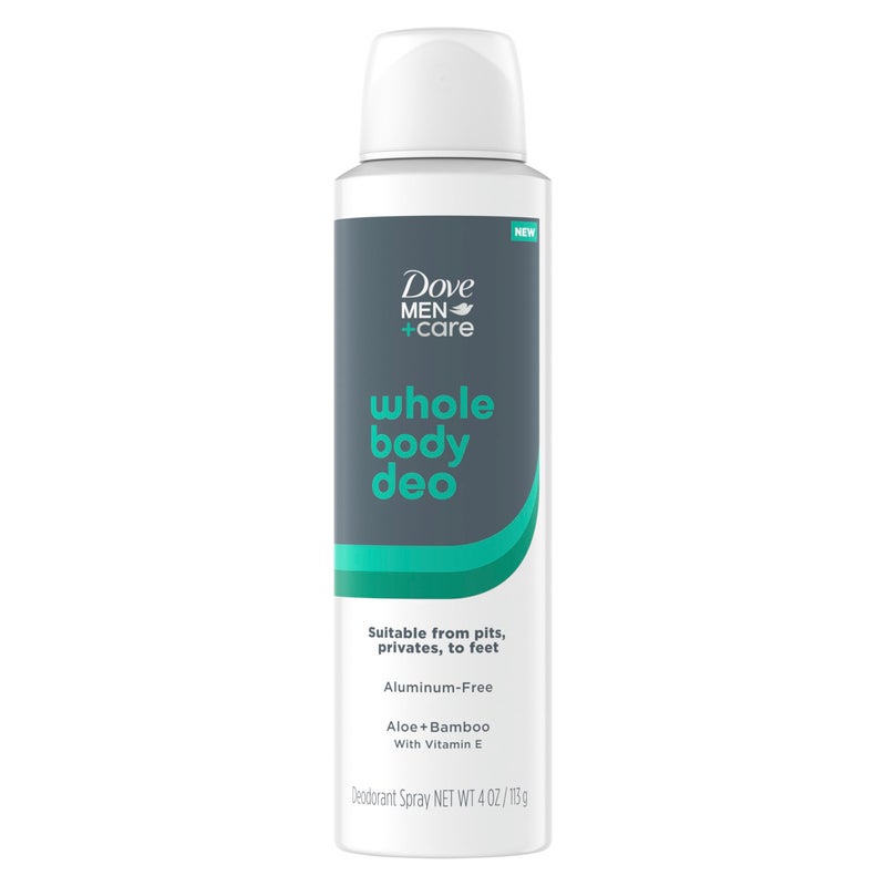 Dove Men+Care Whole Body Deo Aluminum-Free Deodorant Spray Aloe + Bamboo Suitable from Pits, Privates, to Feet 4 oz - Image 1