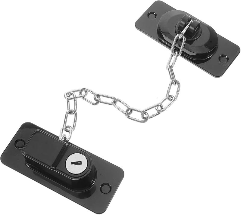 Tehaux قفل الثلاجة بدون حفر باللون الأسود للخزانات وغسالات الصحاب والأبواب - Image 2