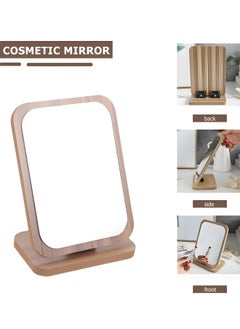 CHHQLZS Foldable Vanity Mirror, Tabletop Makeup Mirror with Wooden Base, Desk Mirror for Makeup and Cosmetics  - Image 3