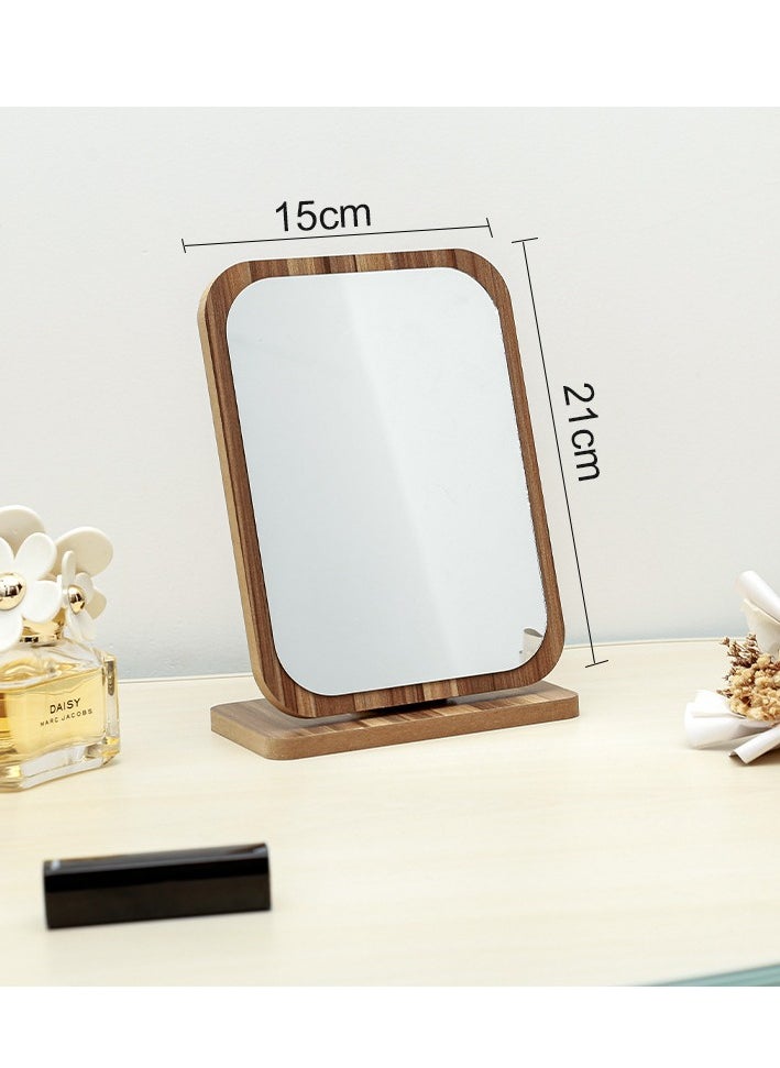 Gaayou Foldable Vanity Mirror, Tabletop Makeup Mirror with Wooden Base, Desk Mirror for Makeup and Cosmetics  - Image 2