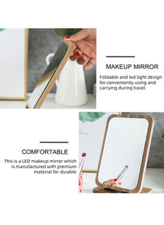 CHHQLZS Foldable Vanity Mirror, Tabletop Makeup Mirror with Wooden Base, Desk Mirror for Makeup and Cosmetics  - Image 5