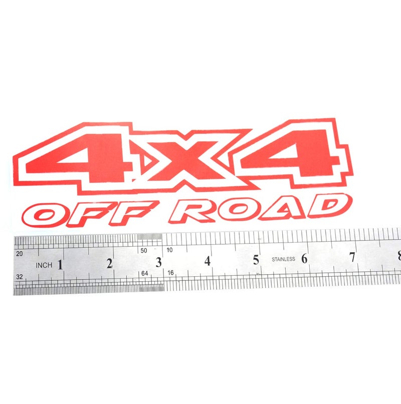 EmbRoom 2pcs 4x4 Offroad Decals, Brushed Print Effect Black Vinyl Replacement Stickers for F150 GMC Sierra Chevy 1500 2500 Chevrolet Silverado (Red) - Image 3