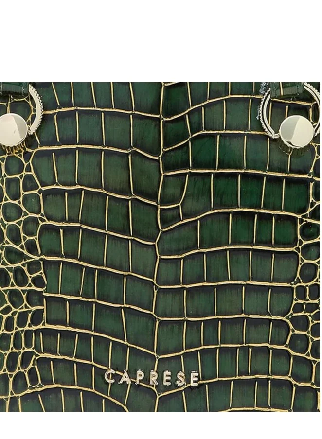 CAPRESE Caprese Miranda Satchel, Green-Large | Stylish Handbag for Women with Animal Print | Secure Top Zip & Multiple Compartments | Perfect for Casual & Daily Use