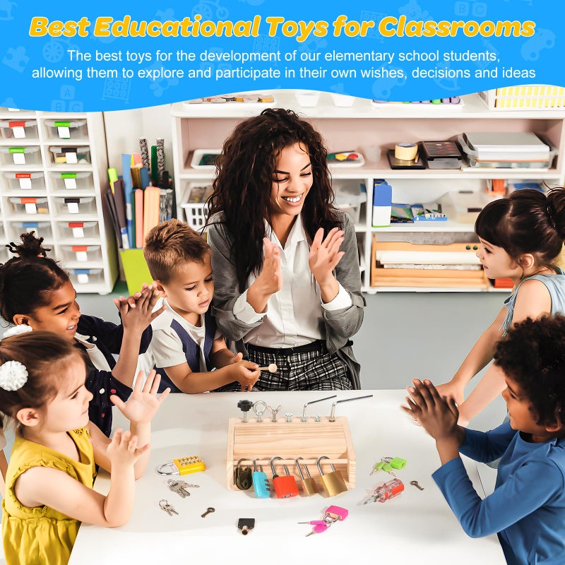 INIFEIDALA Montessori Toys for 3 4 5 Year Old,Montessori Screwdriver Board Set-Lock and Key Toy,Kids Tool Set,Preschool Learning Sensory - Fine Motor Skills - STEM Toys - Image 4