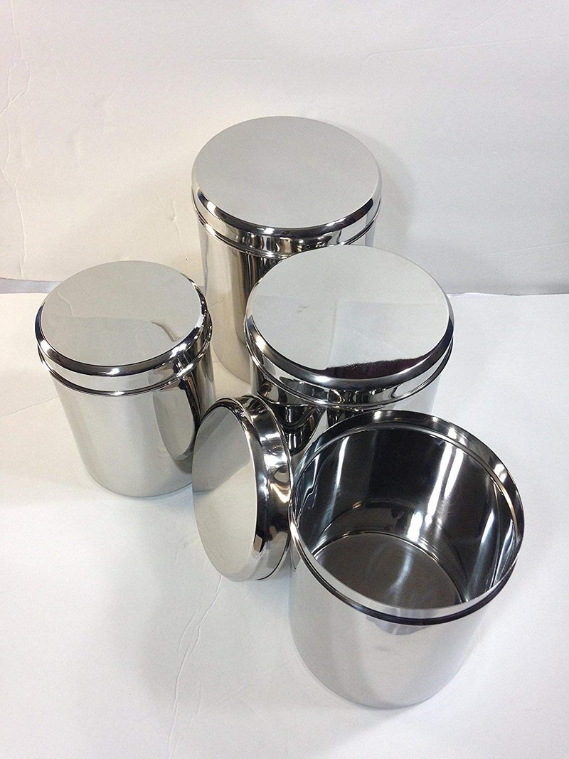 Private Qualways Jumbo Stainless Steel Kitchen Canister Set of 4 (Set of 4), 6.5 lb, 5 lb. 4 lb and 3 lb canister set - Image 4