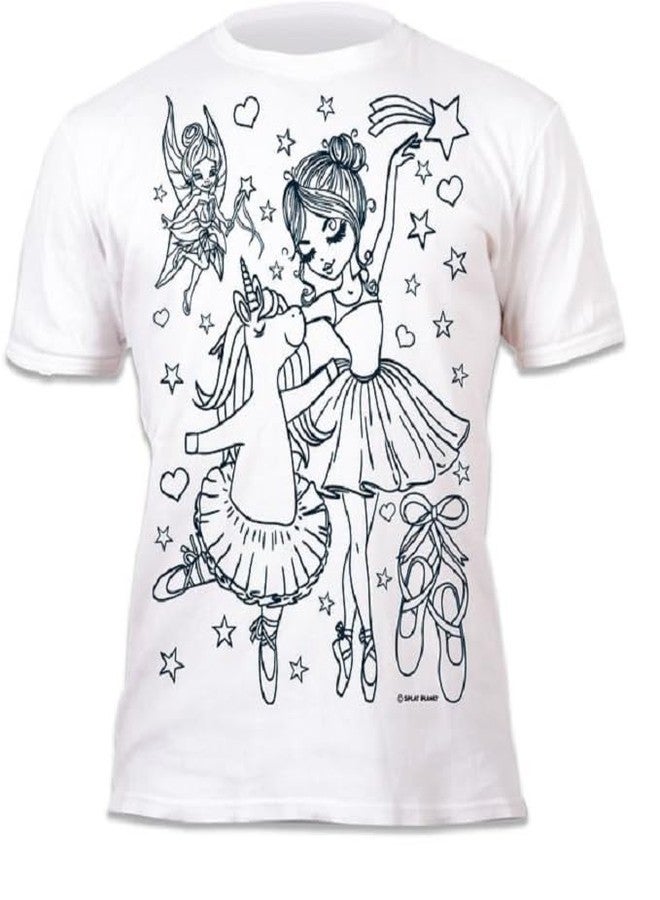 Splat Planet Unicorn Ballerina Magic Colouring T-Shirt with 10 Washable Magic Pens - Colour Your T-Shirt, Wash & Recolour (US, Age, 7 Years, 8 Years) - Image 4