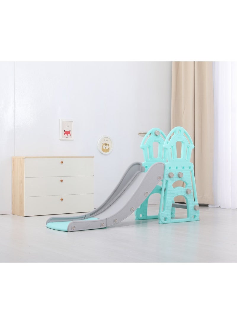 فول جوي زحليقه اطفال 2 في 1 شريحة مع طوق كرة السلة ، زحليقه للأطفال الصغار الأولاد والبنات المتسلقين، ألعاب داخلية وخارجية - Image 1