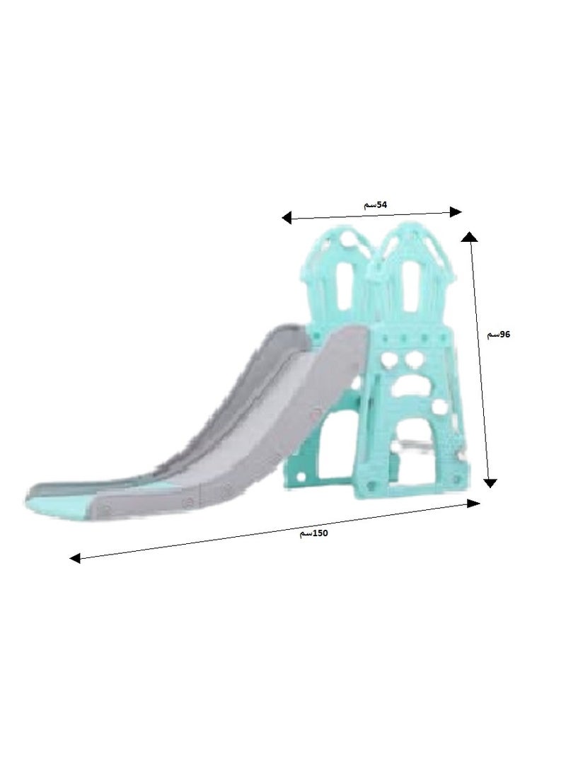 فول جوي زحليقه اطفال 2 في 1 شريحة مع طوق كرة السلة ، زحليقه للأطفال الصغار الأولاد والبنات المتسلقين، ألعاب داخلية وخارجية - Image 2