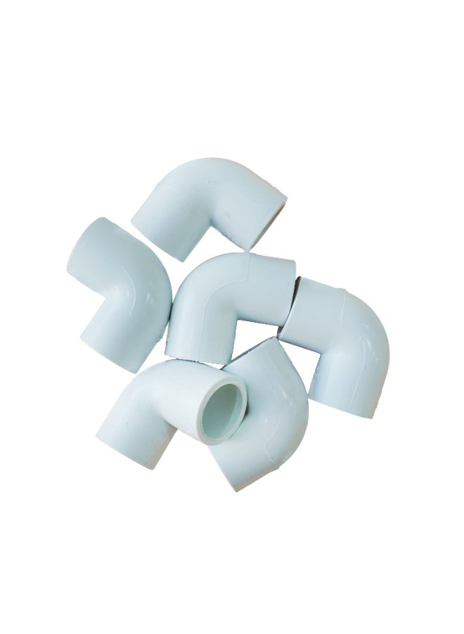 كوع PVC أبيض بزاوية 90 درجة وقطر 1/2 بوصة (عبوة من 5 قطع)