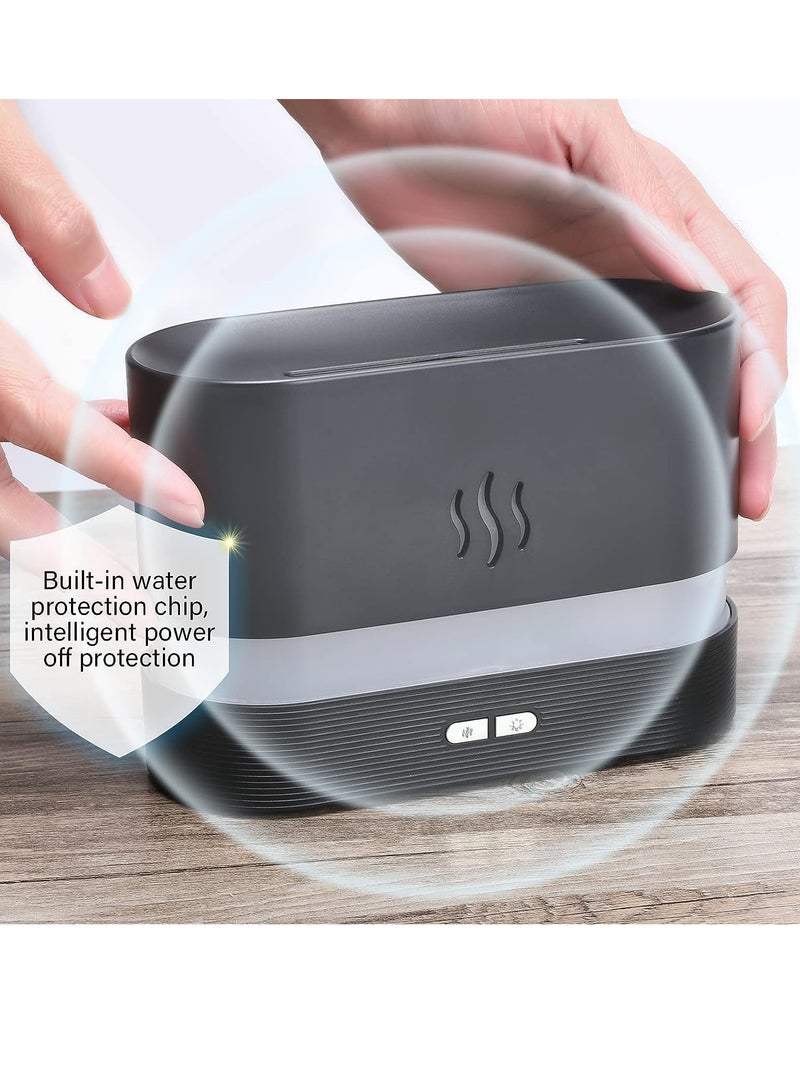 Flame Air Diffuser,Humidifier,Portable-Noiseless Aroma Diffuser for Home,Office or Yoga Essential Oil Diffuser with No-Water Auto-Off Protection (Black) - Image 4