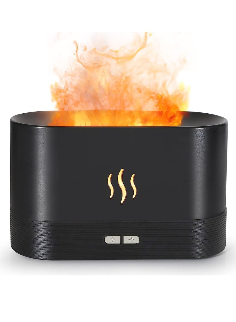 Flame Air Diffuser,Humidifier,Portable-Noiseless Aroma Diffuser for Home,Office or Yoga Essential Oil Diffuser with No-Water Auto-Off Protection (Black) - Image 1