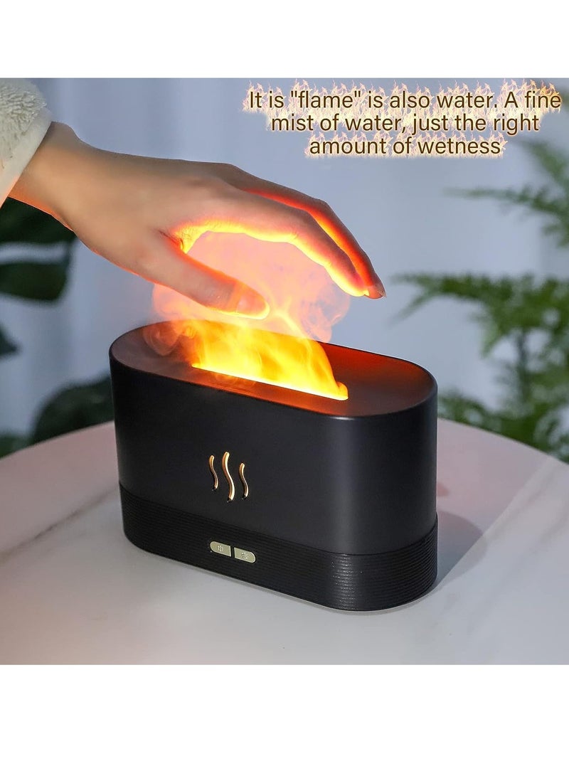 Flame Air Diffuser,Humidifier,Portable-Noiseless Aroma Diffuser for Home,Office or Yoga Essential Oil Diffuser with No-Water Auto-Off Protection (Black) - Image 2