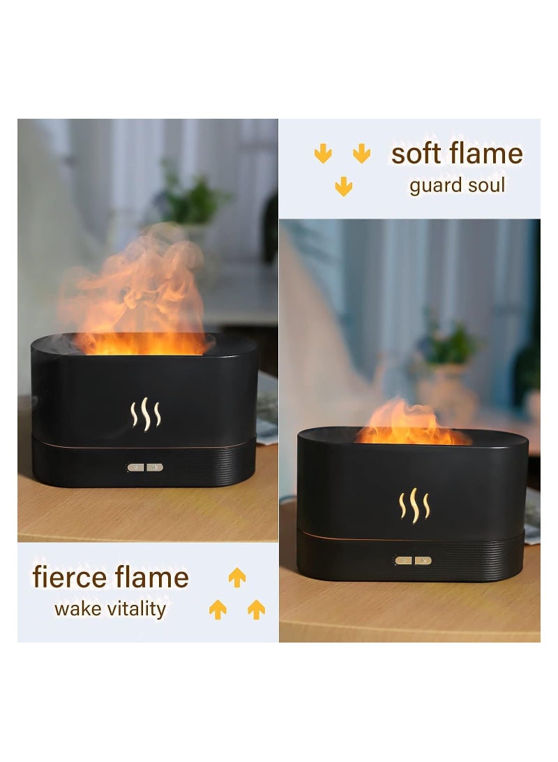 Flame Air Diffuser,Humidifier,Portable-Noiseless Aroma Diffuser for Home,Office or Yoga Essential Oil Diffuser with No-Water Auto-Off Protection (Black) - Image 3