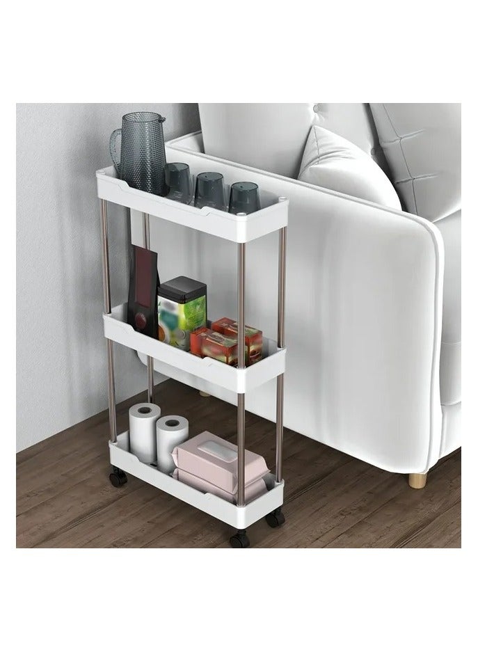 Storage Cart with Wheels, 4 Tier Bathroom Storage Organizer Rolling Utility Cart for Bathroom Kitchen Laundry Room Office Narrow Place  - Image 5