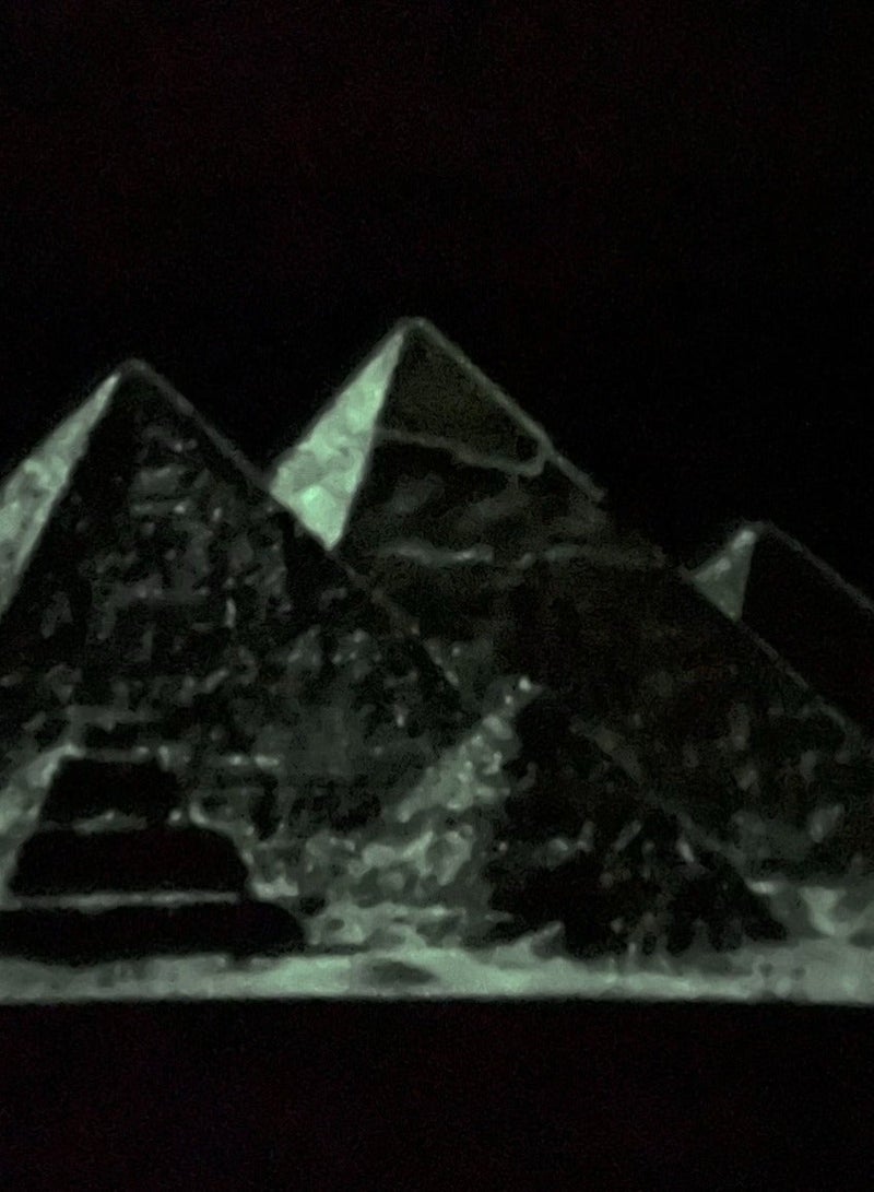 ورقة بردي فرعوني الاهرامات مضيئة مقاس cm30x40 صناعة يدوية,ذهبي - Image 2