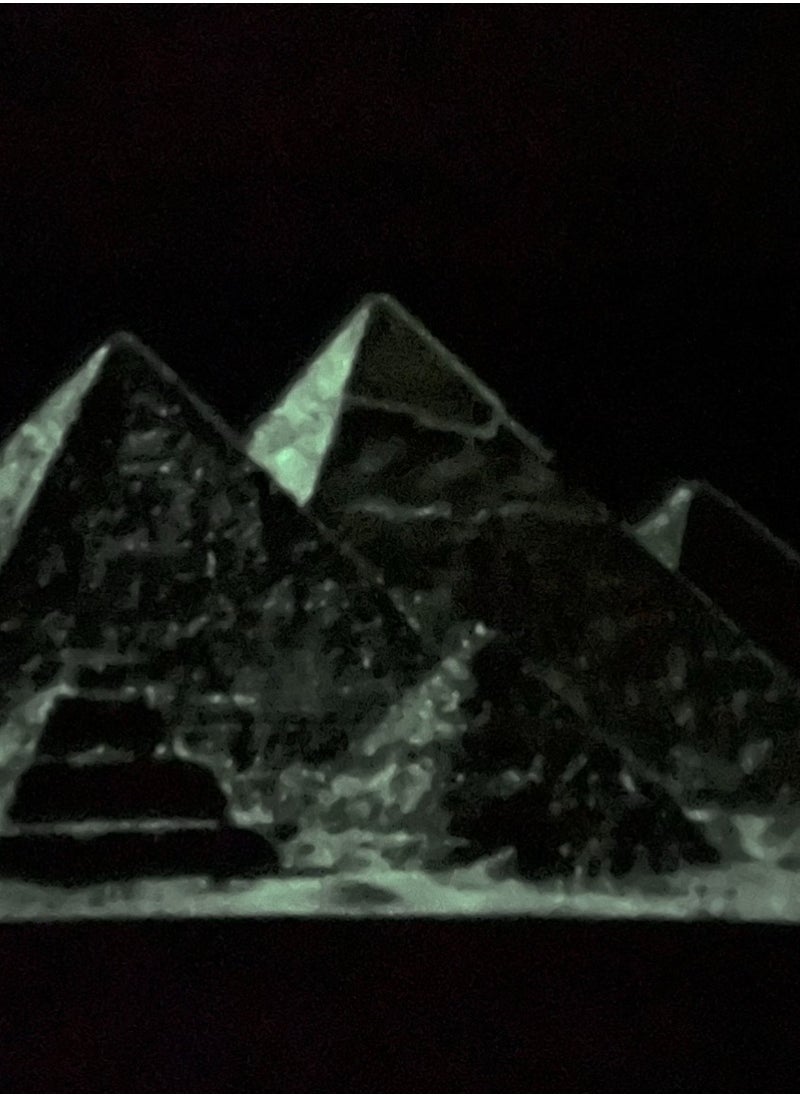 Generic Pharaonic Papyrus Pyramids Illuminated Size 30x40 cm handmade , Gold  - Image 2