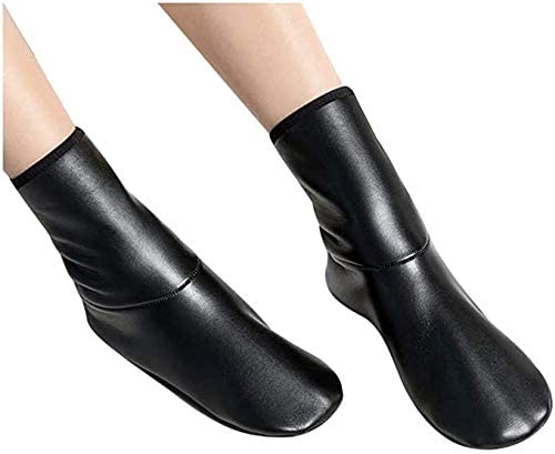 Zeki Women's Winter Warm Faux Leather Socks (Black, Free Size) - Image 1