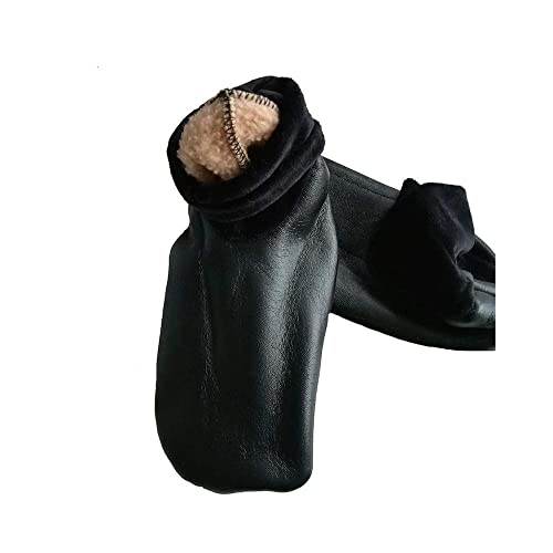 Zeki Women's Winter Warm Faux Leather Socks (Black, Free Size) - Image 2