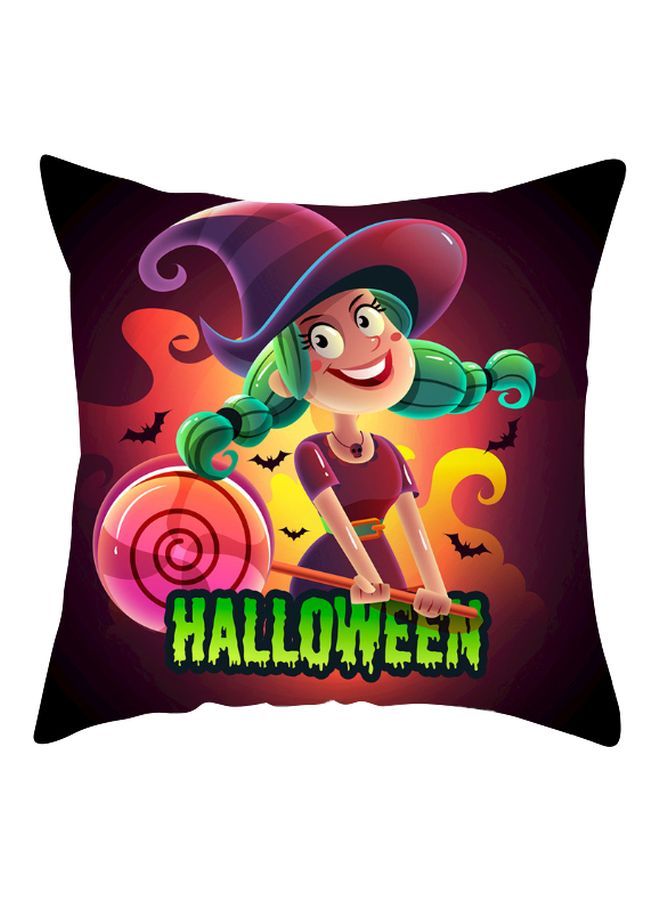 NIBEMINENT Halloween Printed Cushion Cover Purple/Green/Yellow 45x45cm