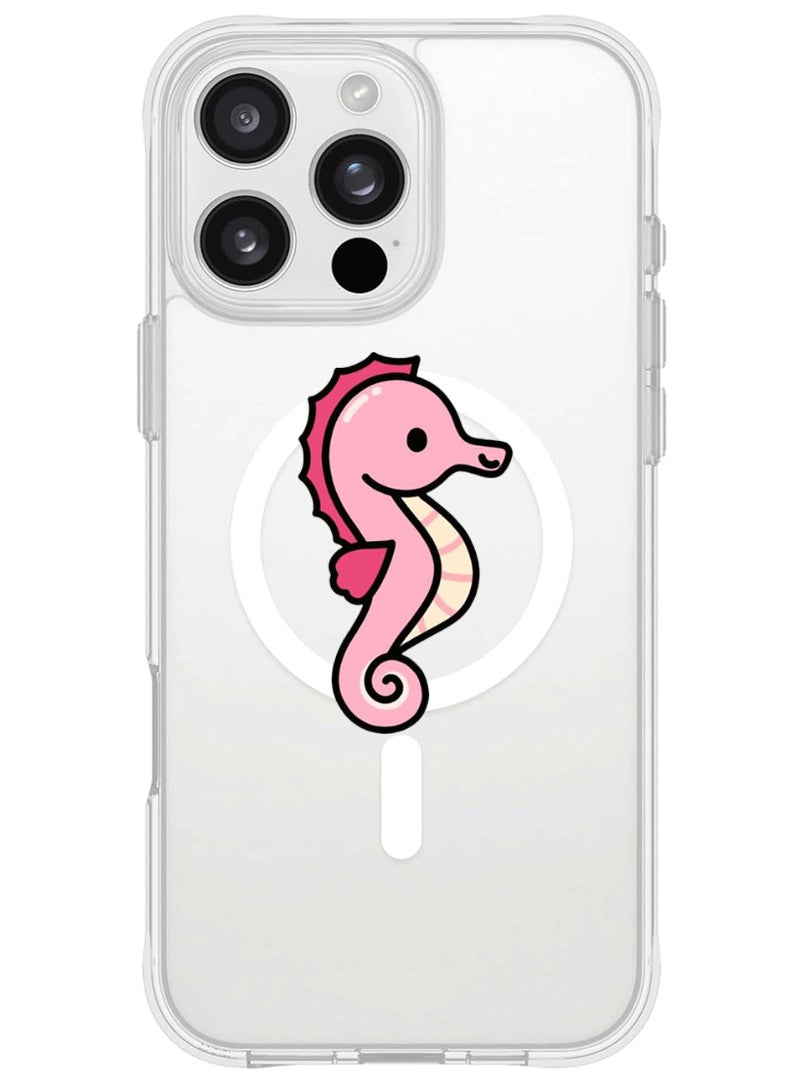Theodor iPhone 16 Pro Max Magsafe Magnetic Case for iPhone Compatible with Wireless Charging, Shockproof Phone Bumper Cover - Seahorse - Image 1