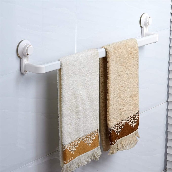 TOWEL RACK WITH SUCTION CUP EXTENDABLE UPTO 87 CM WHITE PACK1