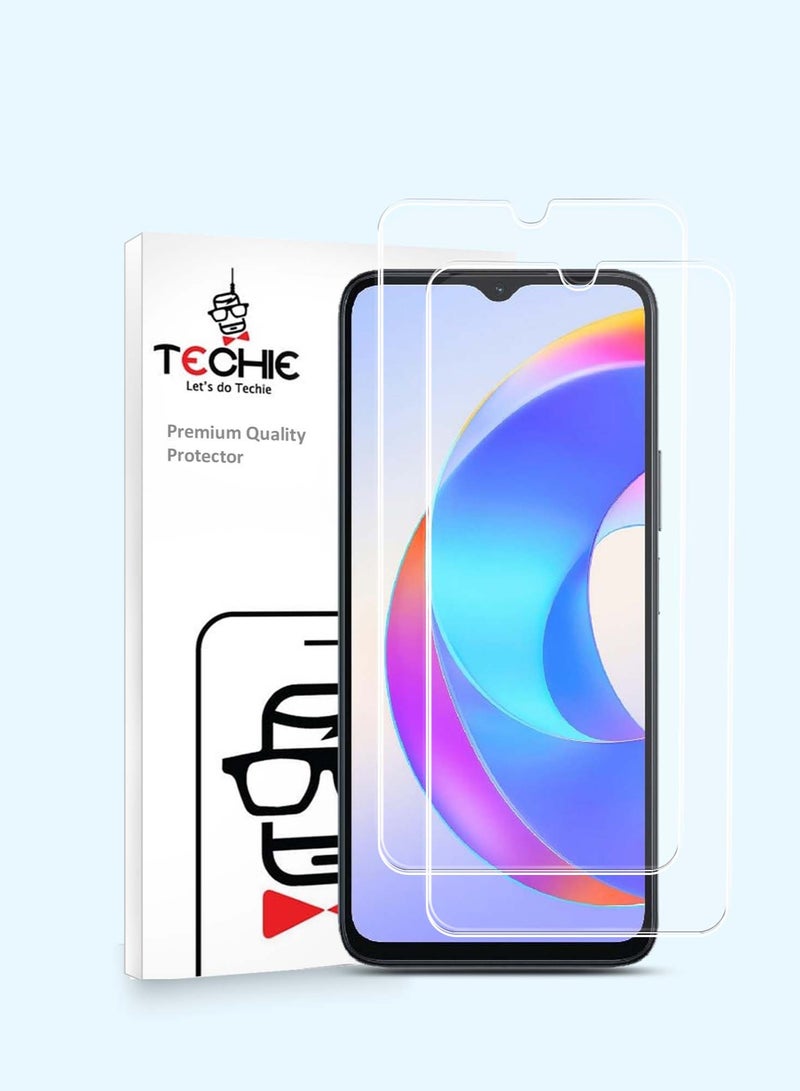 Techie 2 قطع واقي شاشة زجاجي مقسى عالي الوضوح لهونر X5 بلس - مضاد للانعكاس مضاد للفقرات 9H صلابة 0.33 مم حواف مدورة تركيب سهل - Image 1