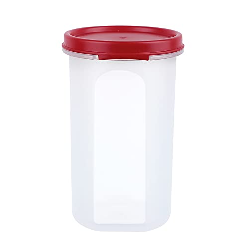 Cutting EDGE Smart Slim Storage Air-Tight Plastic Round Modular Container - for Juice, Dry Fruits - Stackable, BPA Free, Food Grade - (Dark Red), Pack of 6 - Image 5