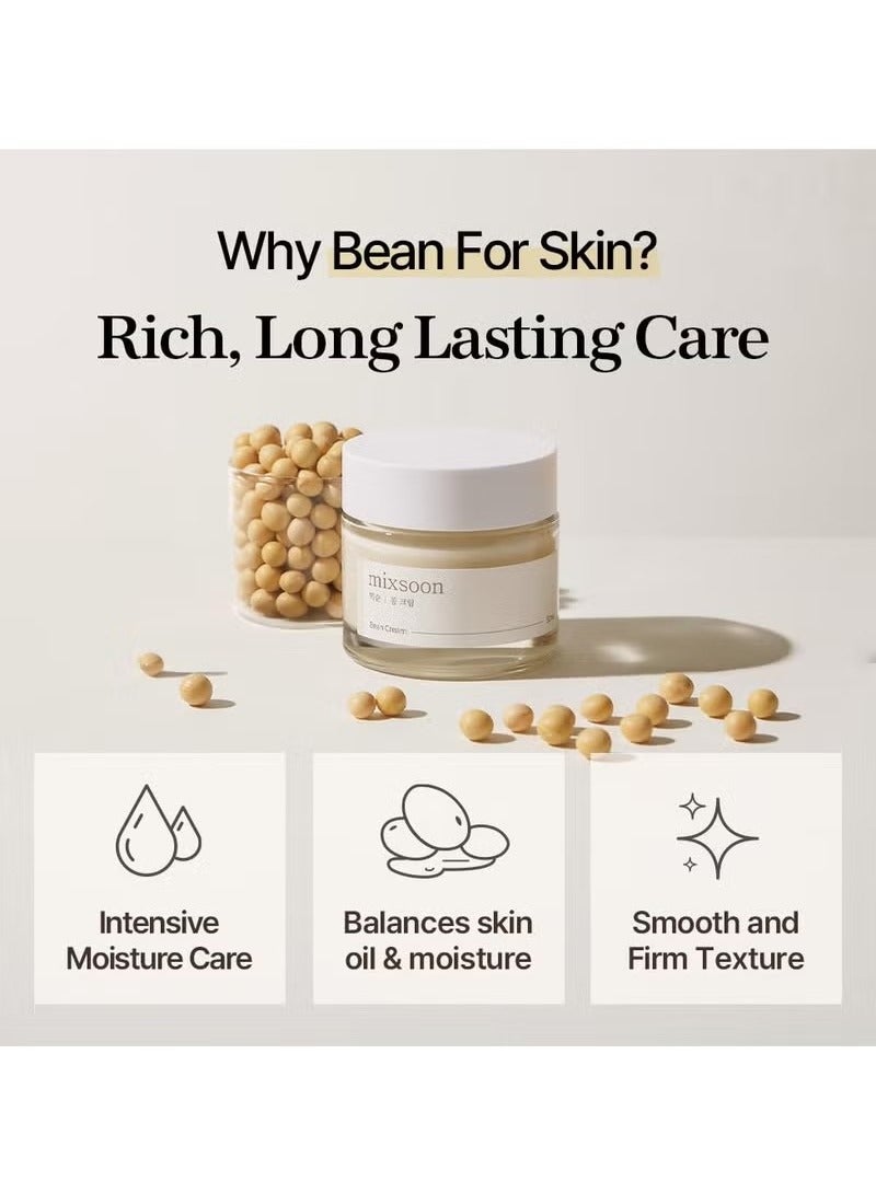 mixsoon Bean Cream - Intensive Moisture Face Cream For Smooth, Nourished Skin, Pore & Sebum Care - Korean Skincare For Glass Skin - Non-stick (1.69 fl.oz / 50ml)  - Image 3