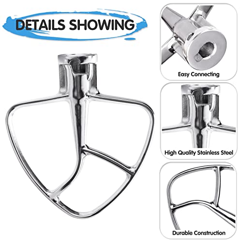 Moloudan Stainless Steel Flat Beater for KitchenAid 4.5-5 Quart Tilt-Head Stand Mixers, Paddle Attachment for KitchenAid Mixer Accessory, Dishwasher Safe, and Mixer Sliding Mat - Image 4